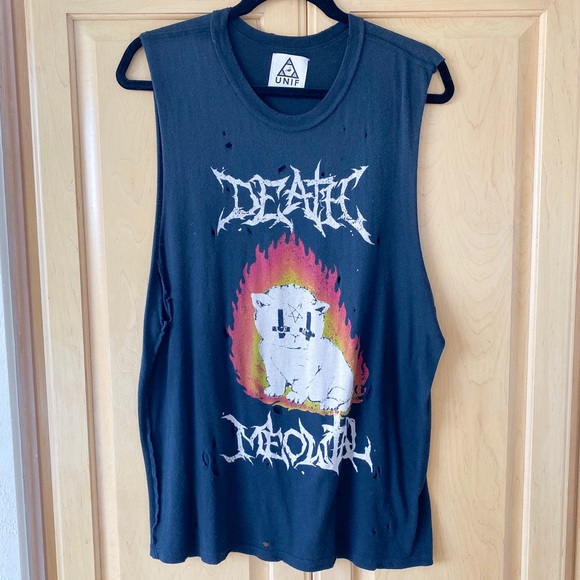 UNIF Tops - UNIF Death Meowtal muscle tee